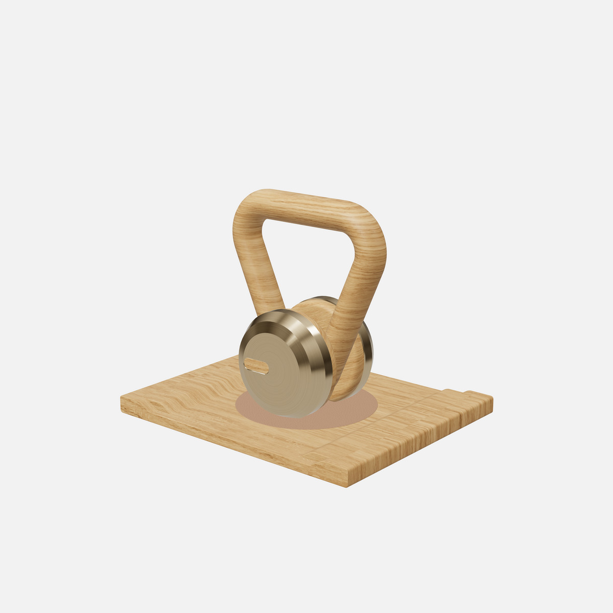 Lova Individual Kettlebell — Gold, Natural Oak, Brown