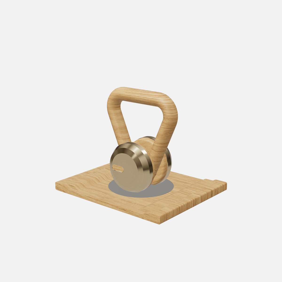 Lova Individual Kettlebell — Gold, Natural Oak, Grey