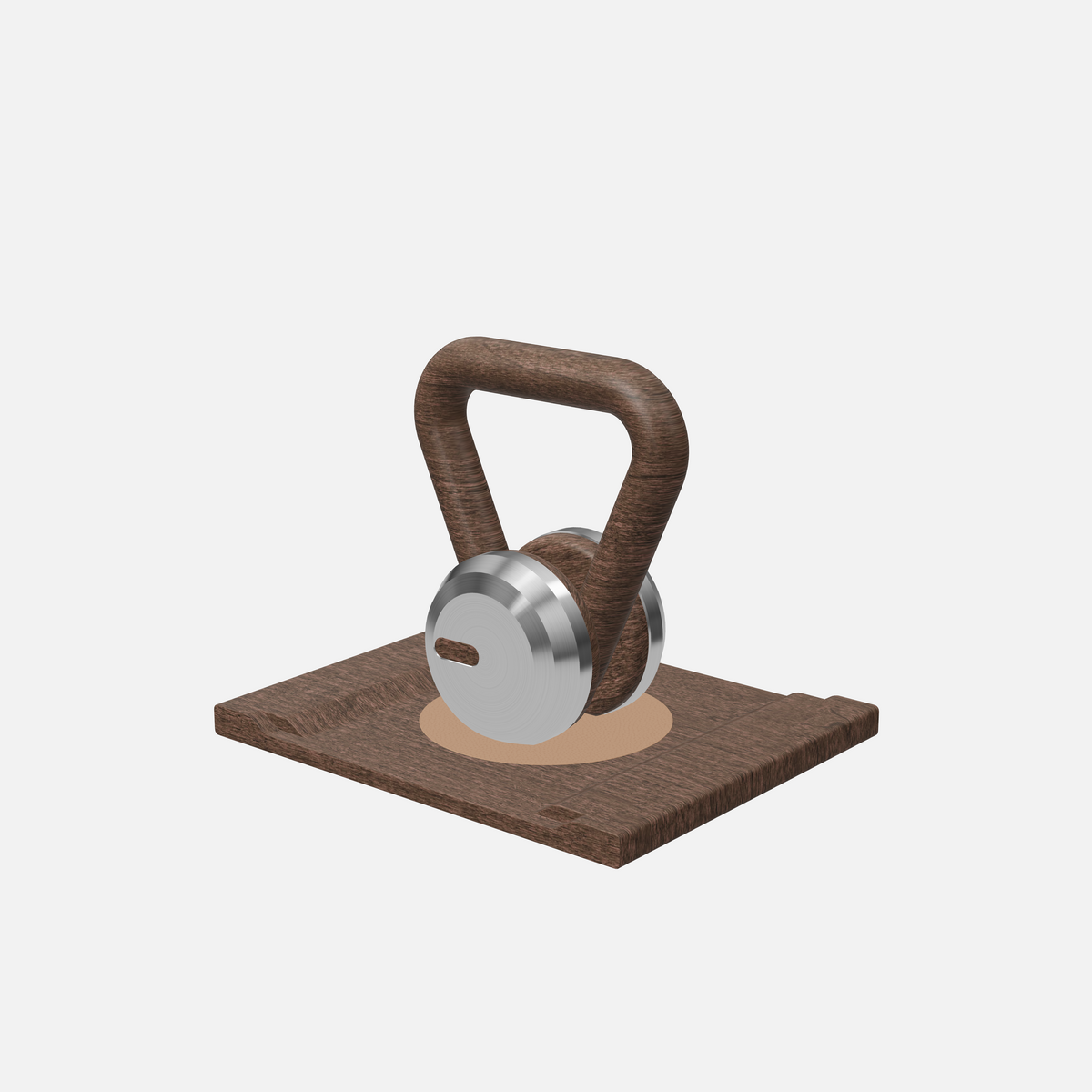 Lova Individual Kettlebell — Stainless Steel, Dark Walnut, Brown