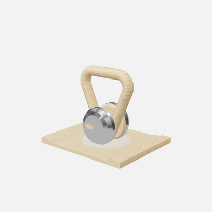 Lova Individual Kettlebell — Stainless Steel, Natural Ash, Beige