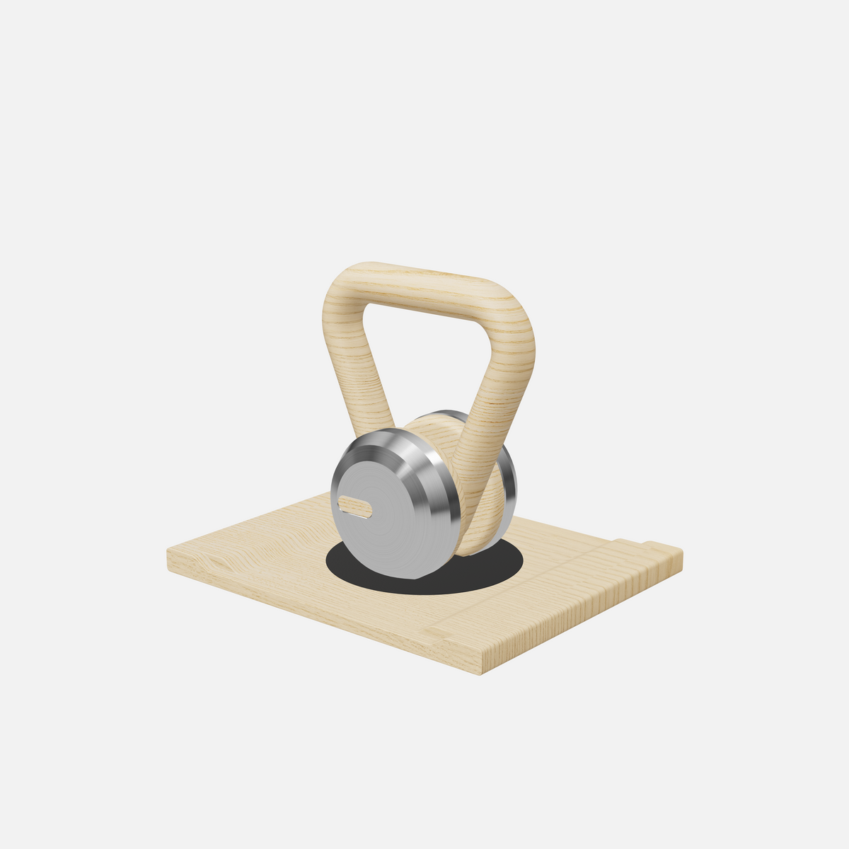 Lova Individual Kettlebell — Stainless Steel, Natural Ash, Black