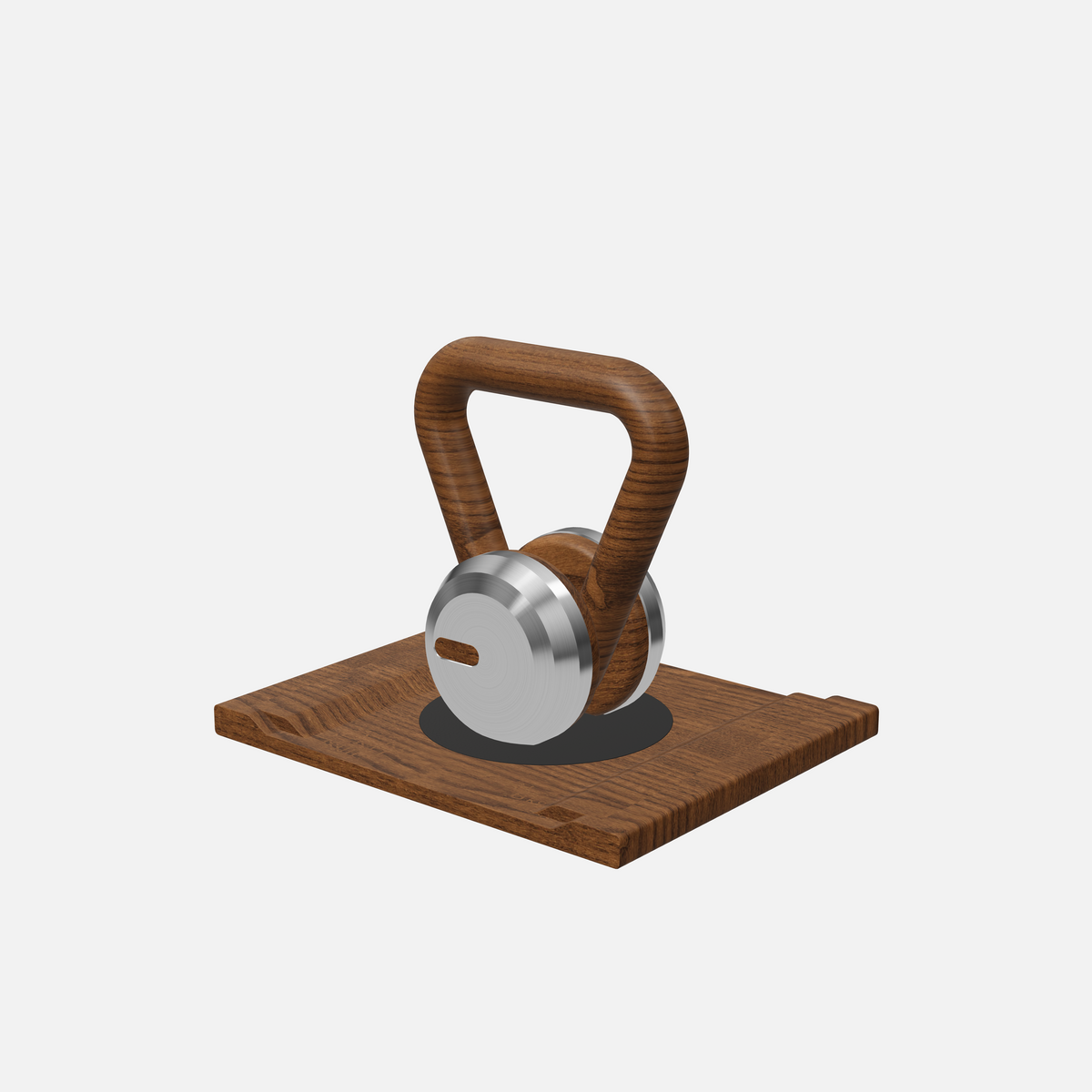 Lova Individual Kettlebell — Stainless Steel, Walnut Ash, Black