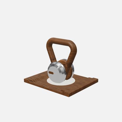 Lova Individual Kettlebell — Stainless Steel, Walnut Ash, White