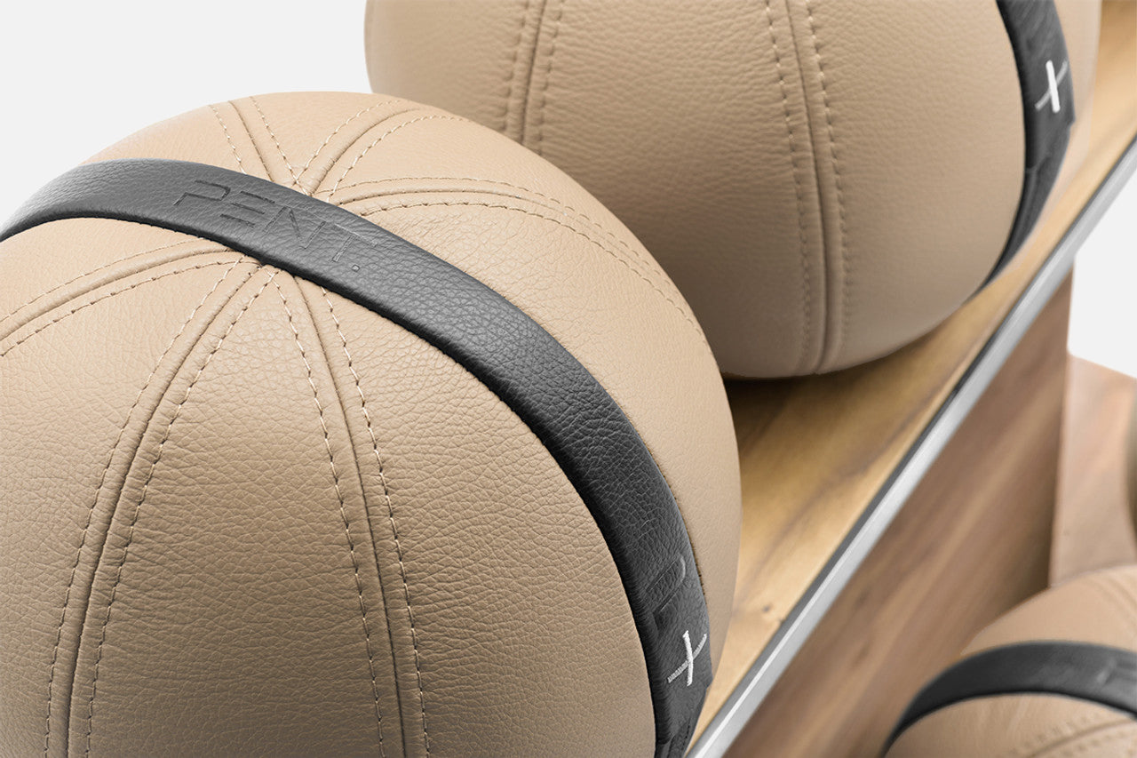 Moxa Leather Medicine Ball Set, Full lifestyle image