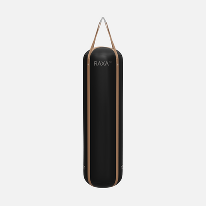 Raxa Leather Boxing Bag — Stainless Steel, Black, Brown