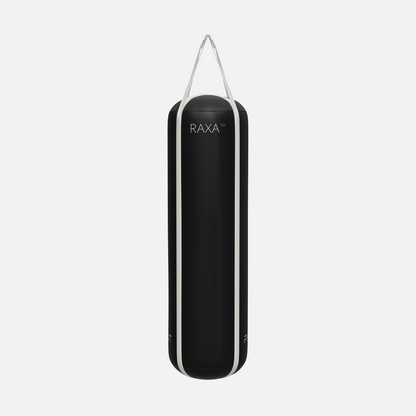 Raxa Leather Boxing Bag — Stainless Steel, Black, White