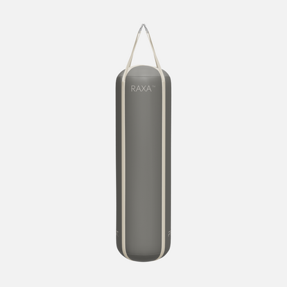 Raxa Leather Boxing Bag — Stainless Steel, Grey, Beige