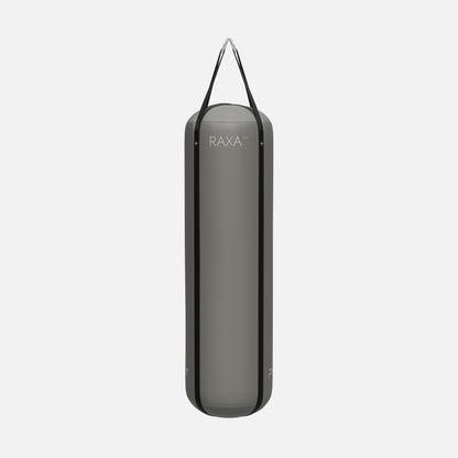 Raxa Leather Boxing Bag — Stainless Steel, Grey, Black