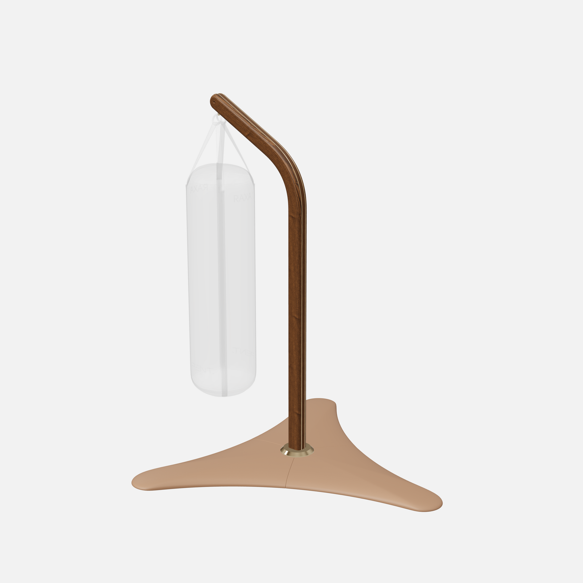 Raxa Stand | Luxurious Free-Standing Boxing Bag Stand — Gold, Walnut Ash, Brown