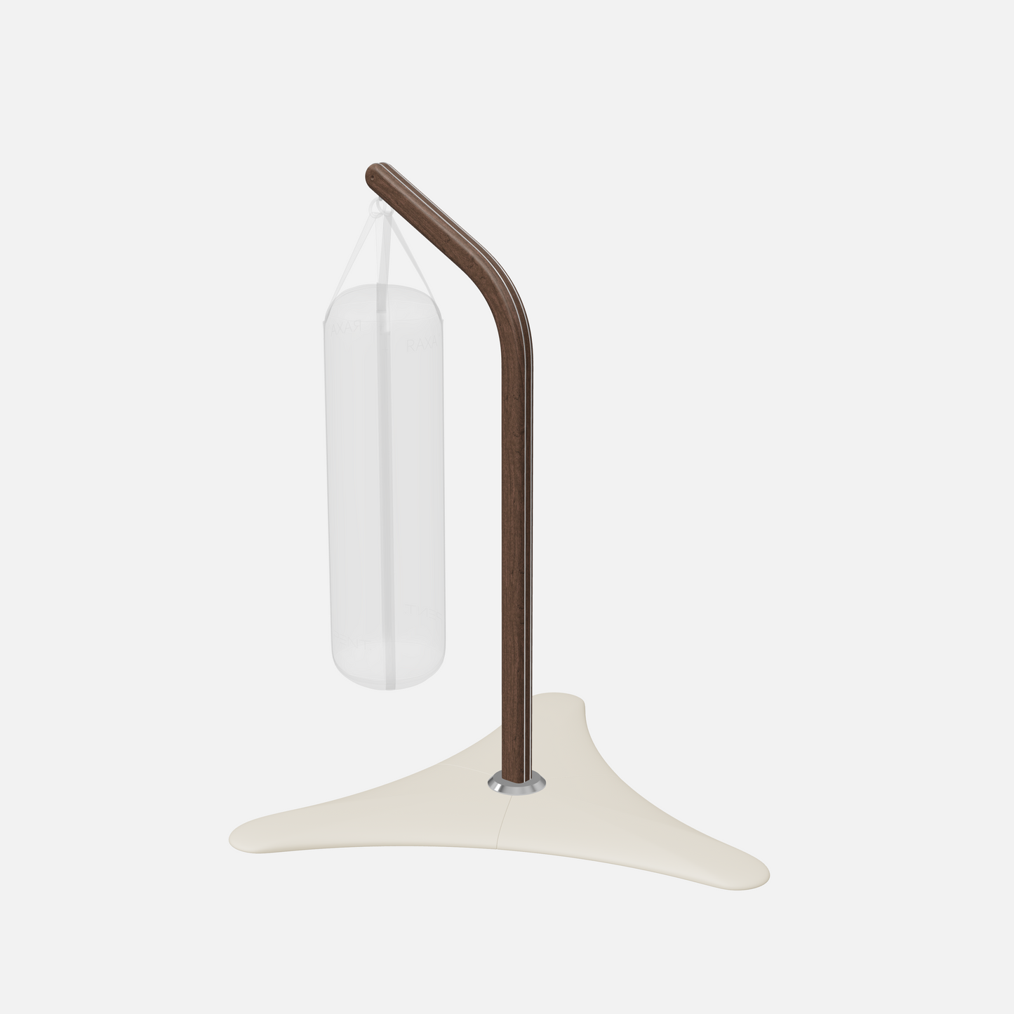 Raxa Stand | Luxurious Free-Standing Boxing Bag Stand — Stainless Steel, Dark Walnut, Beige