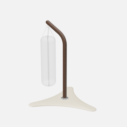 Raxa Stand | Luxurious Free-Standing Boxing Bag Stand — Stainless Steel, Dark Walnut, Beige