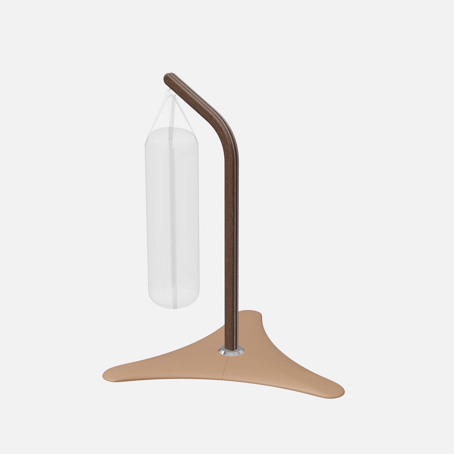 Raxa Stand | Luxurious Free-Standing Boxing Bag Stand — Stainless Steel, Dark Walnut, Brown
