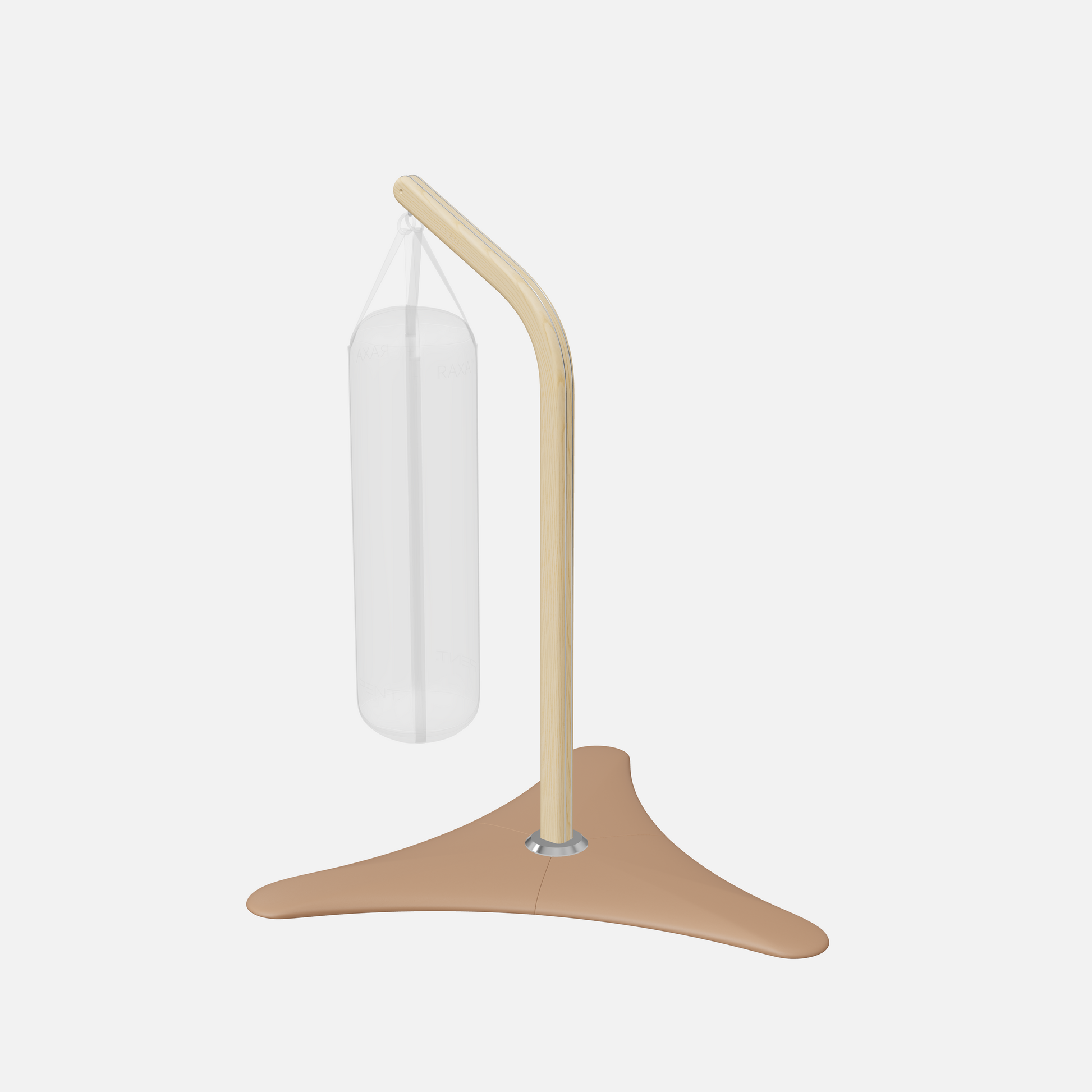 Raxa Stand | Luxurious Free-Standing Boxing Bag Stand — Stainless Steel, Natural Ash, Brown