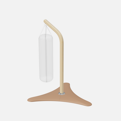 Raxa Stand | Luxurious Free-Standing Boxing Bag Stand — Stainless Steel, Natural Ash, Brown