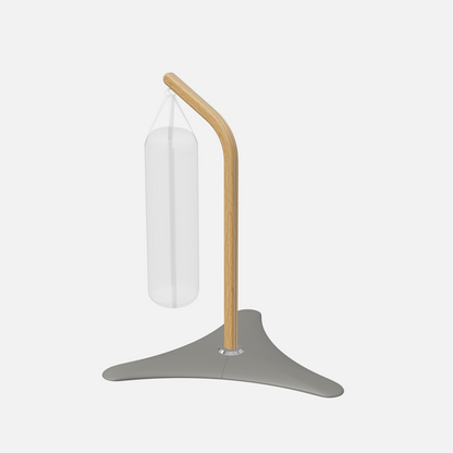 Raxa Stand | Luxurious Free-Standing Boxing Bag Stand — Stainless Steel, Natural Oak, Grey