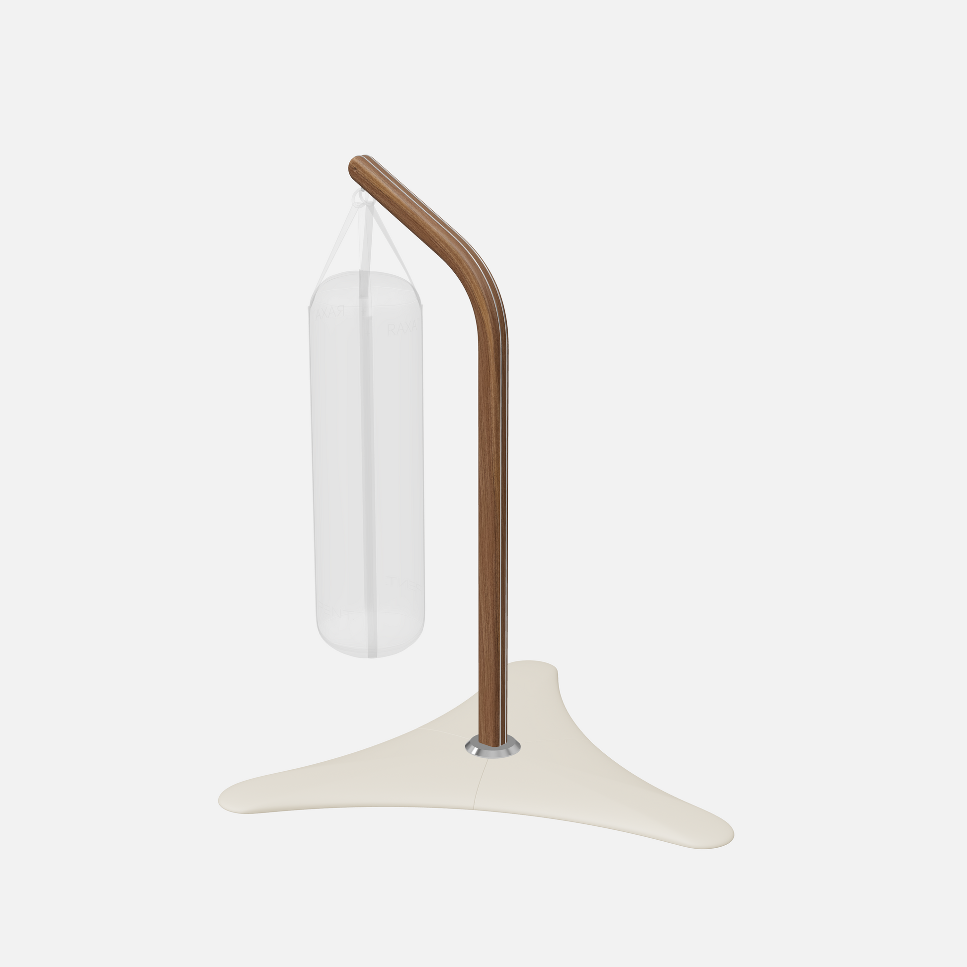 Raxa Stand | Luxurious Free-Standing Boxing Bag Stand — Stainless Steel, Natural Walnut, Beige