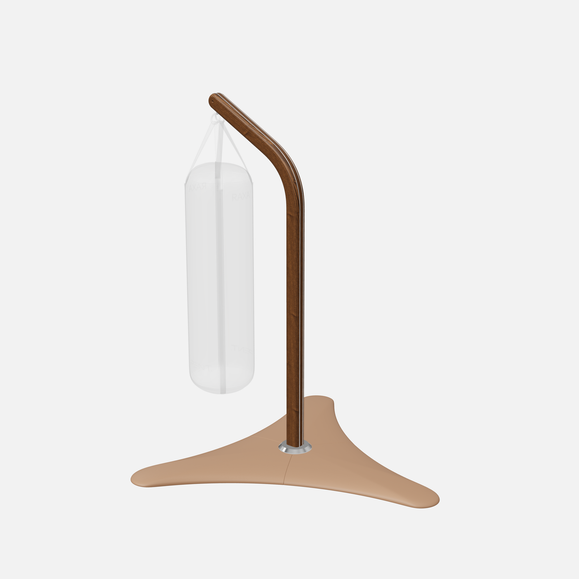 Raxa Stand | Luxurious Free-Standing Boxing Bag Stand — Stainless Steel, Walnut Ash, Brown