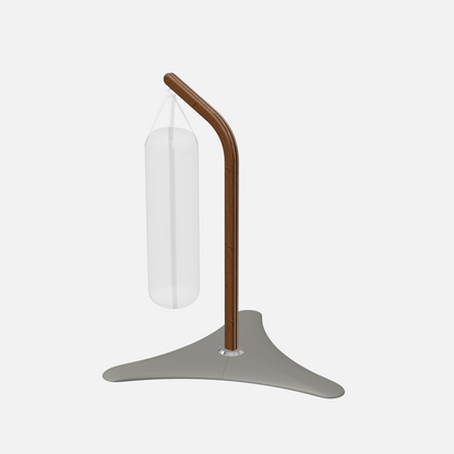 Raxa Stand | Luxurious Free-Standing Boxing Bag Stand — Stainless Steel, Walnut Ash, Grey