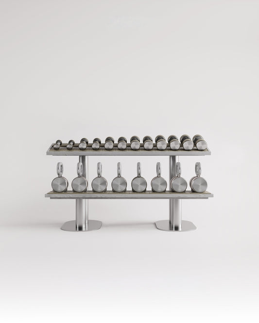 Fysik Horizontal 2 Tier Combo Rack by FYSIK — supplier studio product view; representative finish