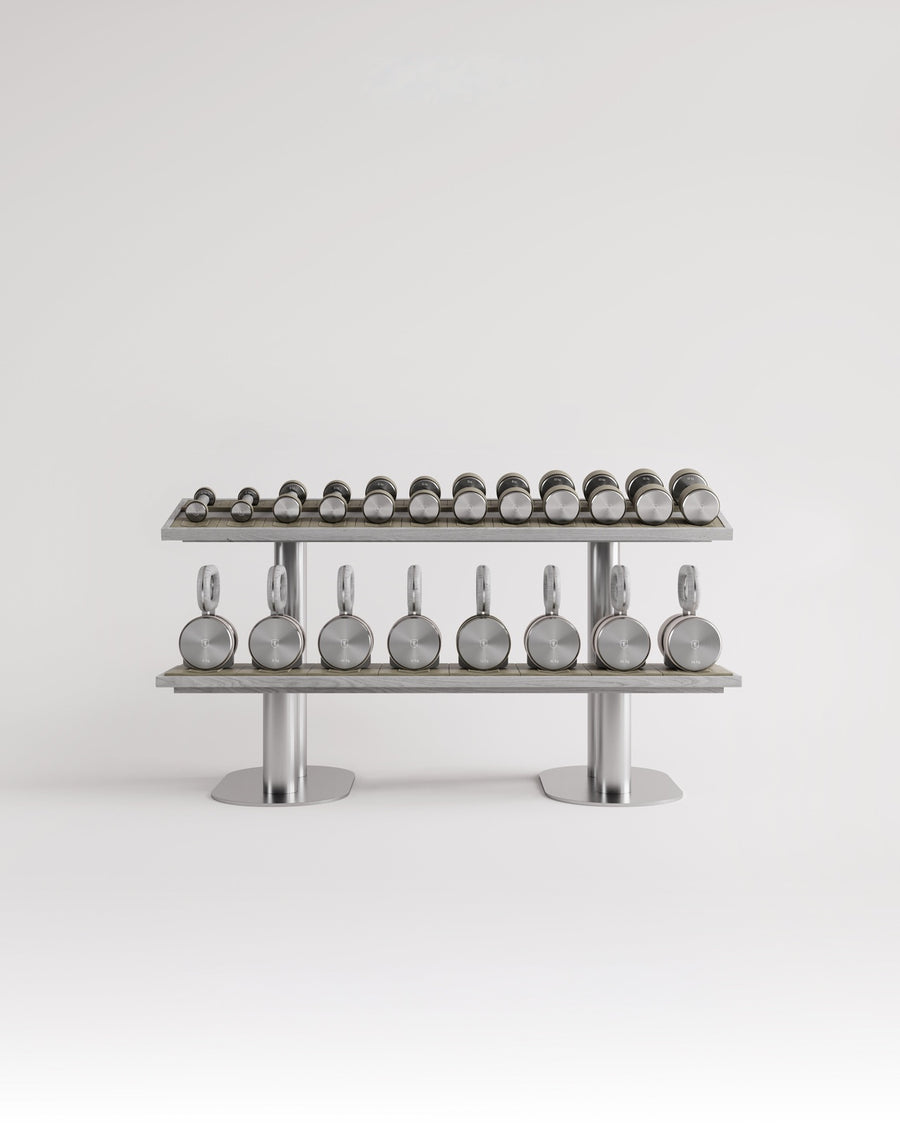 Fysik Horizontal 2 Tier Combo Rack by FYSIK — supplier studio product view; representative finish