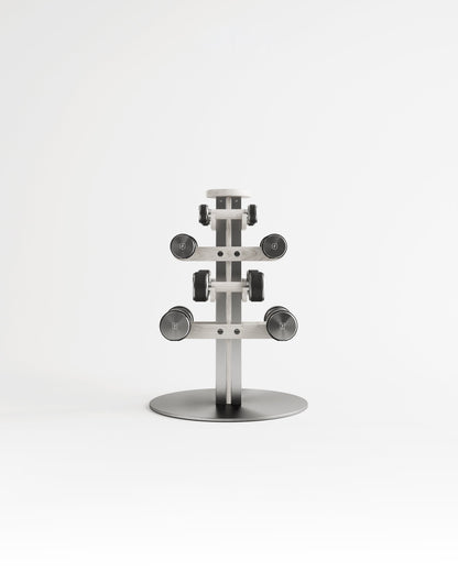 FYSIK NAK short four-pair dumbbell tower — studio product view; representative finish