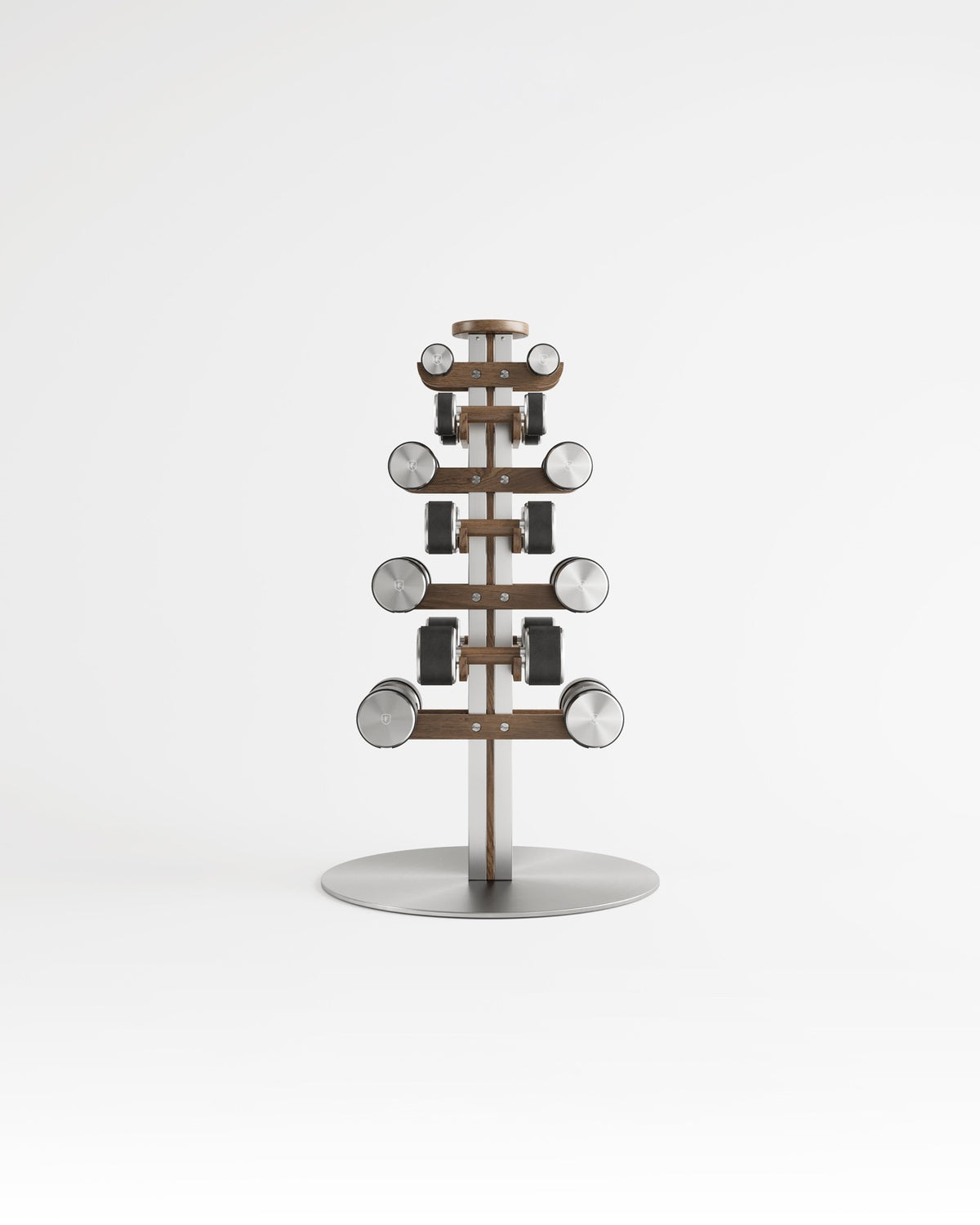 FYSIK NAK tall seven-pair dumbbell tower — supplier view 1; representative finish