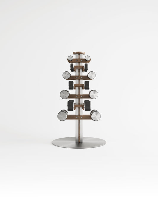 FYSIK NAK tall seven-pair dumbbell tower — supplier view 1; representative finish
