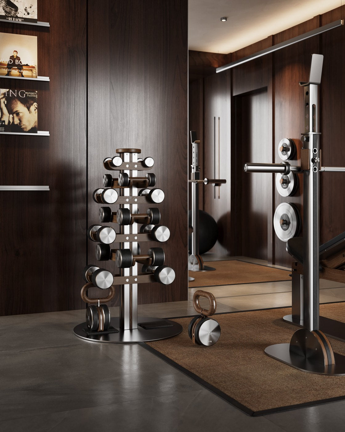 FYSIK NAK tall seven-pair dumbbell tower — supplier view 6; representative finish