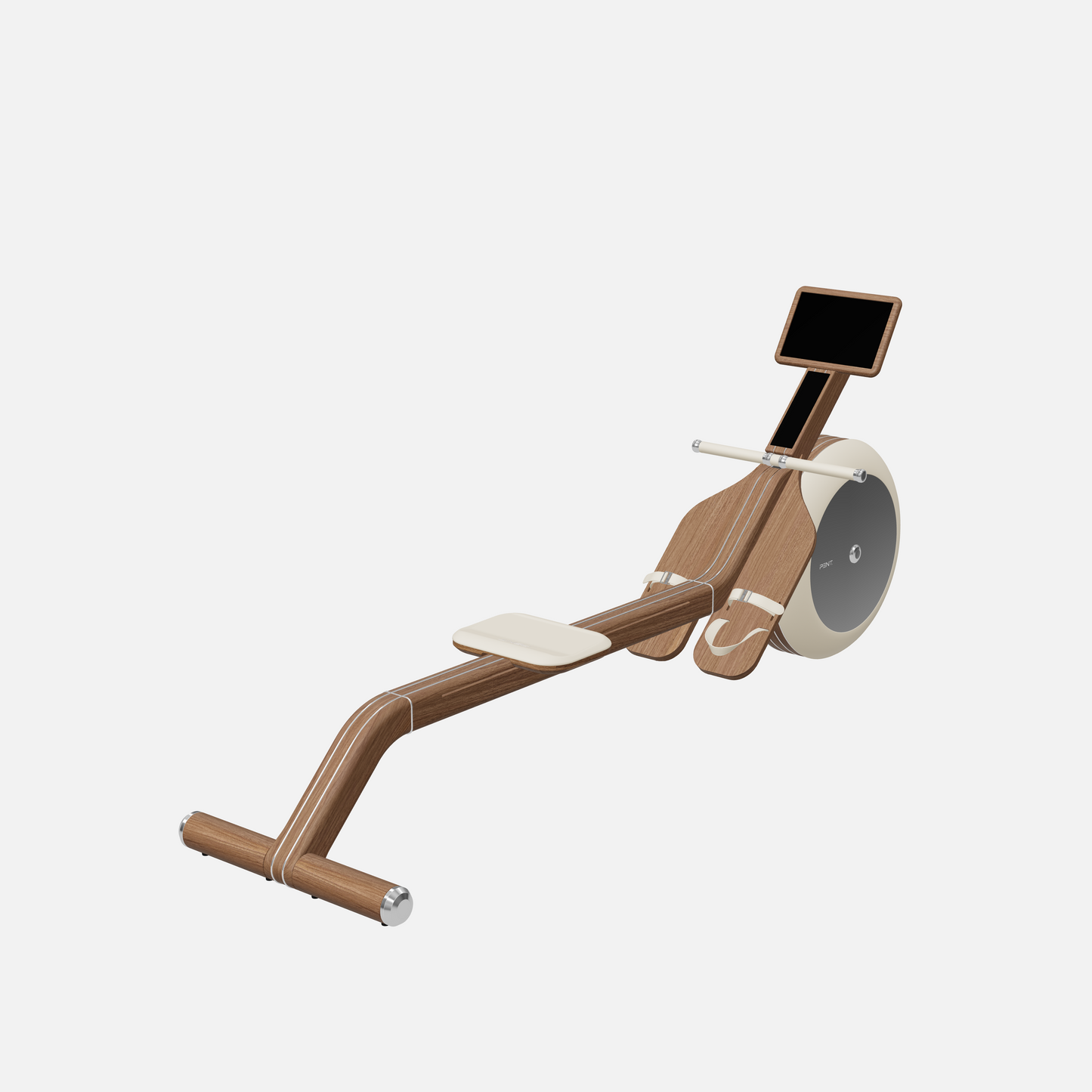 Varta Magnetic Rowing Ergometer — Stainless Steel, Natural Walnut, Beige